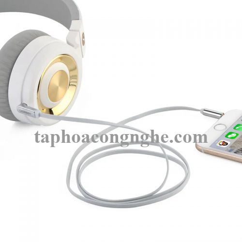 Ugreen 10750 0.5M màu Trắng Cáp âm thanh 2 đầu 3.5mm dương dây tròn TPE cao cấp AV119 30010750